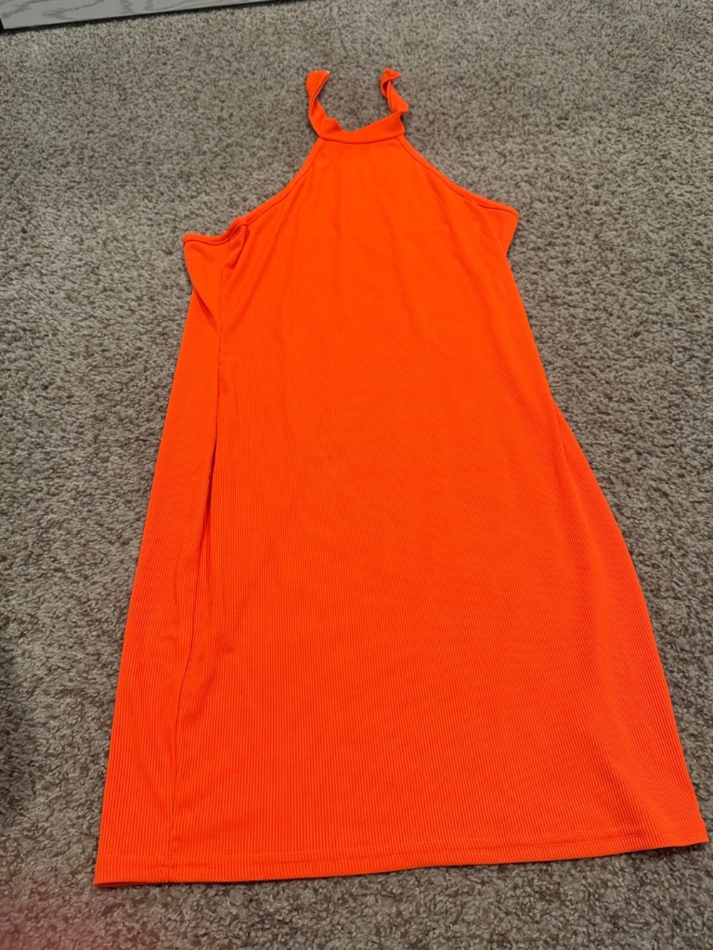 Bright Orange Halter Neck Dress